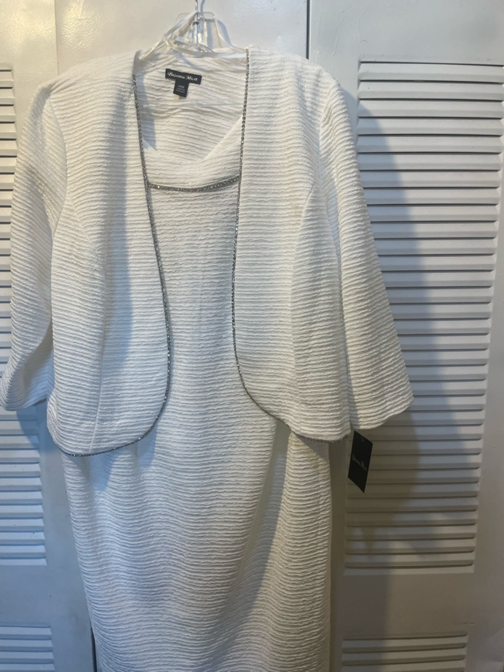 Brianna Milay White Textured Two-Piece Dress Set